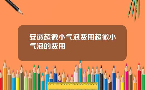 安徽超微小气泡费用超微小气泡的费用