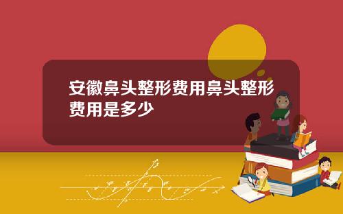安徽鼻头整形费用鼻头整形费用是多少
