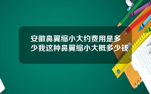 安徽鼻翼缩小大约费用是多少我这种鼻翼缩小大概多少钱