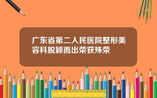 广东省第二人民医院整形美容科脱颖而出荣获殊荣