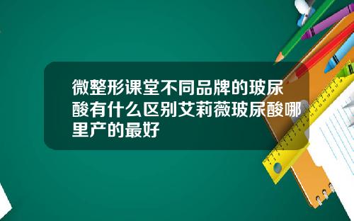 微整形课堂不同品牌的玻尿酸有什么区别艾莉薇玻尿酸哪里产的最好