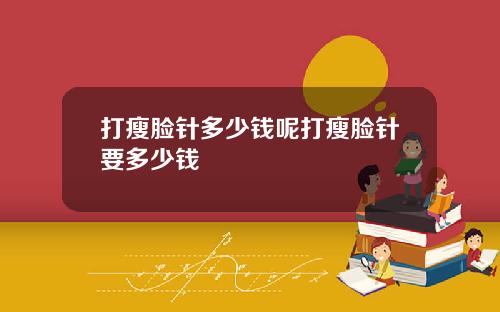 打瘦脸针多少钱呢打瘦脸针要多少钱