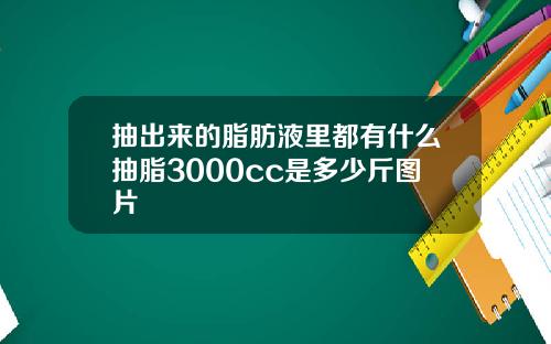 抽出来的脂肪液里都有什么抽脂3000cc是多少斤图片