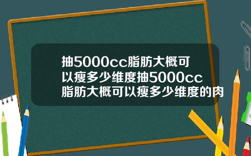 抽5000cc脂肪大概可以瘦多少维度抽5000cc脂肪大概可以瘦多少维度的肉