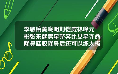李敏镐黄晓明刘恺威林峰元彬张东健男星整容比女星夺命隆鼻硅胶隆鼻后还可以练太极拳吗