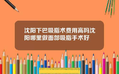 沈阳下巴吸脂术费用高吗沈阳哪里做面部吸脂手术好
