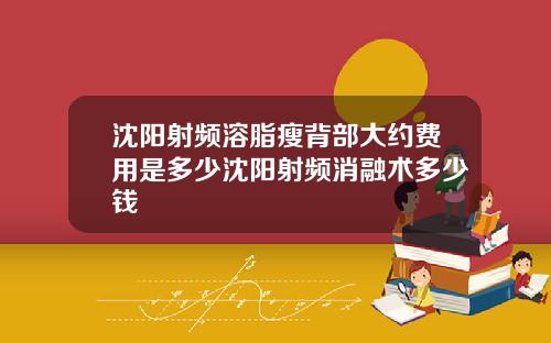 沈阳射频溶脂瘦背部大约费用是多少沈阳射频消融术多少钱