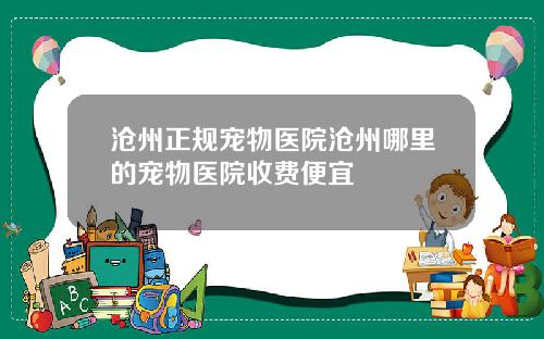 沧州正规宠物医院沧州哪里的宠物医院收费便宜