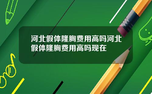 河北假体隆胸费用高吗河北假体隆胸费用高吗现在