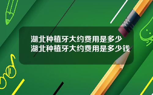 湖北种植牙大约费用是多少湖北种植牙大约费用是多少钱