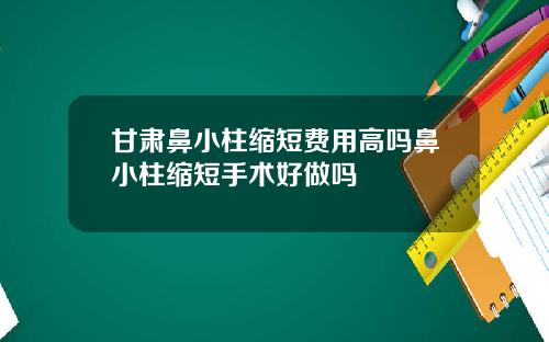 甘肃鼻小柱缩短费用高吗鼻小柱缩短手术好做吗