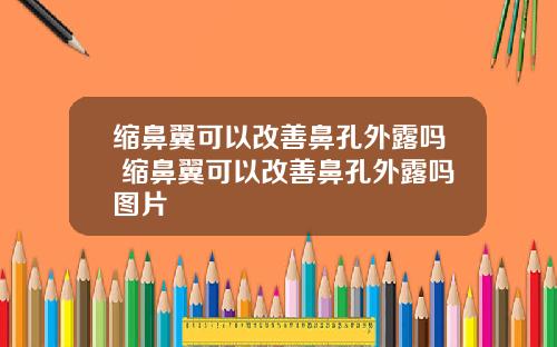 缩鼻翼可以改善鼻孔外露吗 缩鼻翼可以改善鼻孔外露吗图片
