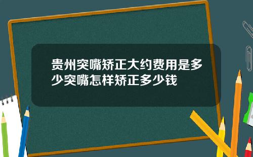 贵州突嘴矫正大约费用是多少突嘴怎样矫正多少钱