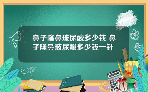 鼻子隆鼻玻尿酸多少钱 鼻子隆鼻玻尿酸多少钱一针