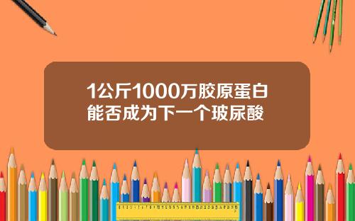 1公斤1000万胶原蛋白能否成为下一个玻尿酸