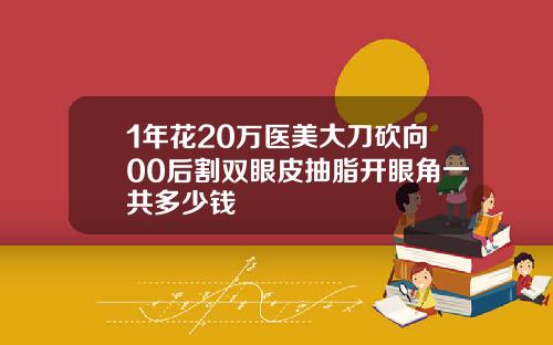1年花20万医美大刀砍向00后割双眼皮抽脂开眼角一共多少钱