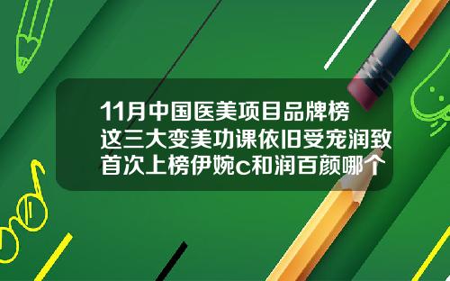 11月中国医美项目品牌榜这三大变美功课依旧受宠润致首次上榜伊婉c和润百颜哪个好