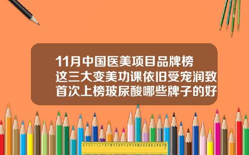 11月中国医美项目品牌榜这三大变美功课依旧受宠润致首次上榜玻尿酸哪些牌子的好