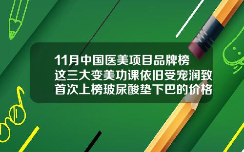 11月中国医美项目品牌榜这三大变美功课依旧受宠润致首次上榜玻尿酸垫下巴的价格是多少