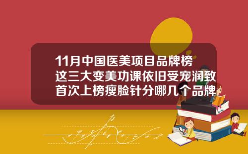 11月中国医美项目品牌榜这三大变美功课依旧受宠润致首次上榜瘦脸针分哪几个品牌好