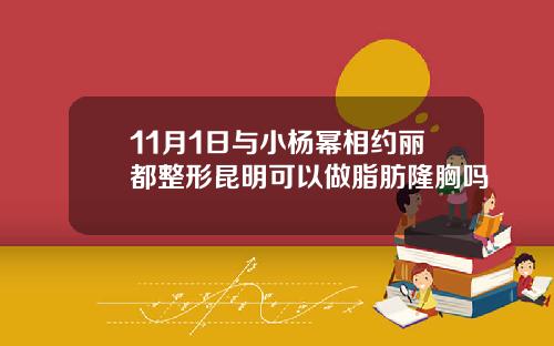 11月1日与小杨幂相约丽都整形昆明可以做脂肪隆胸吗