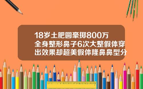 18岁土肥圆豪掷800万全身整形鼻子6次大整假体穿出效果却超美假体隆鼻鼻型分类图