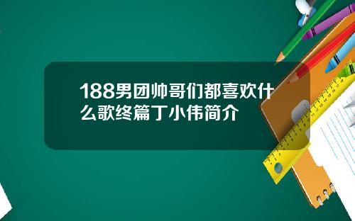 188男团帅哥们都喜欢什么歌终篇丁小伟简介