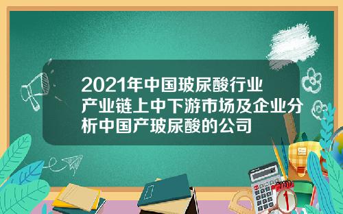 2021年中国玻尿酸行业产业链上中下游市场及企业分析中国产玻尿酸的公司
