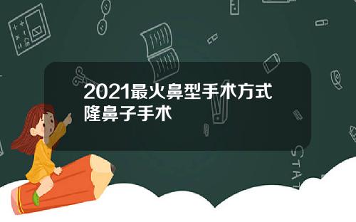2021最火鼻型手术方式隆鼻子手术