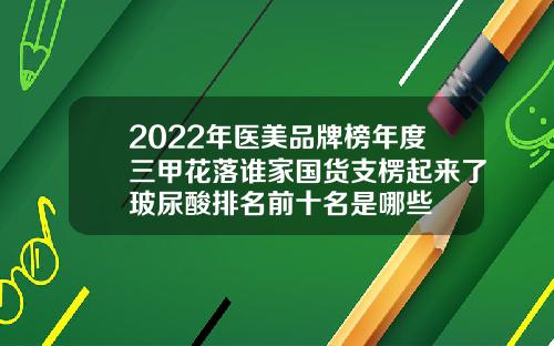 2022年医美品牌榜年度三甲花落谁家国货支楞起来了玻尿酸排名前十名是哪些