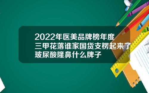 2022年医美品牌榜年度三甲花落谁家国货支楞起来了玻尿酸隆鼻什么牌子