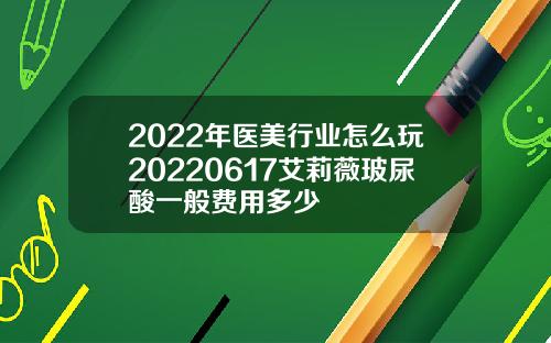 2022年医美行业怎么玩20220617艾莉薇玻尿酸一般费用多少