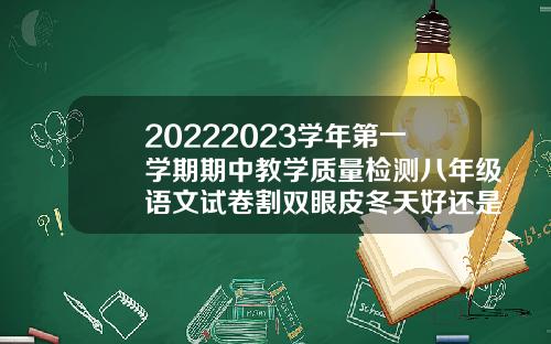 20222023学年第一学期期中教学质量检测八年级语文试卷割双眼皮冬天好还是春天好