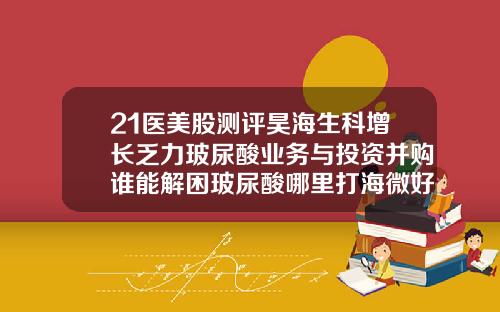 21医美股测评昊海生科增长乏力玻尿酸业务与投资并购谁能解困玻尿酸哪里打海微好