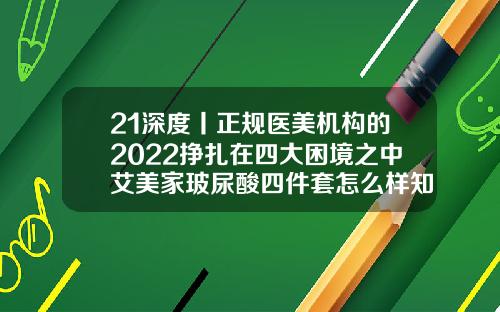 21深度丨正规医美机构的2022挣扎在四大困境之中艾美家玻尿酸四件套怎么样知乎