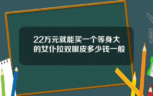 22万元就能买一个等身大的女仆拉双眼皮多少钱一般