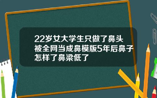 22岁女大学生只做了鼻头被全网当成鼻模版5年后鼻子怎样了鼻梁低了