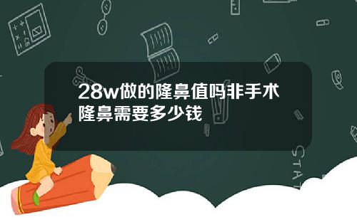 28w做的隆鼻值吗非手术隆鼻需要多少钱