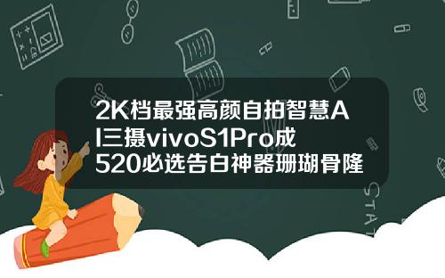 2K档最强高颜自拍智慧AI三摄vivoS1Pro成520必选告白神器珊瑚骨隆鼻大概多少钱