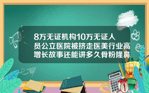 8万无证机构10万无证人员公立医院被挤走医美行业高增长故事还能讲多久骨粉隆鼻能维持多久