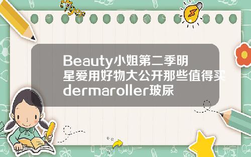 Beauty小姐第二季明星爱用好物大公开那些值得买dermaroller玻尿酸精华原液
