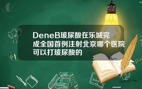 DeneB玻尿酸在乐城完成全国首例注射北京哪个医院可以打玻尿酸的