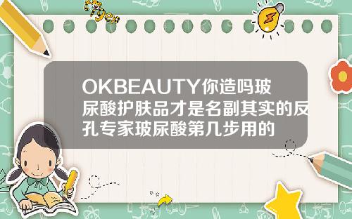 OKBEAUTY你造吗玻尿酸护肤品才是名副其实的反孔专家玻尿酸第几步用的