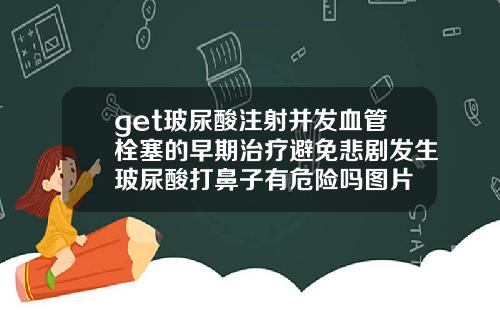 get玻尿酸注射并发血管栓塞的早期治疗避免悲剧发生玻尿酸打鼻子有危险吗图片