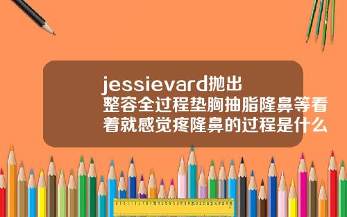 jessievard抛出整容全过程垫胸抽脂隆鼻等看着就感觉疼隆鼻的过程是什么