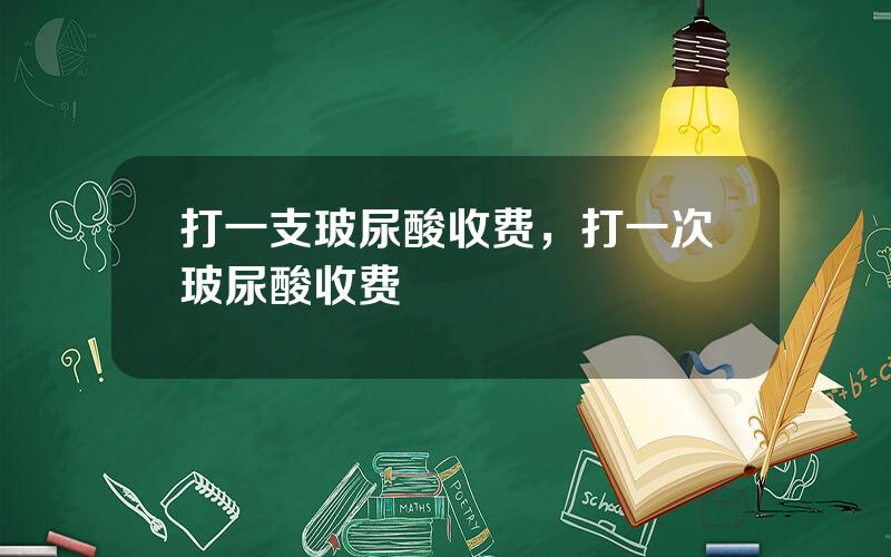 打一支玻尿酸收费，打一次玻尿酸收费