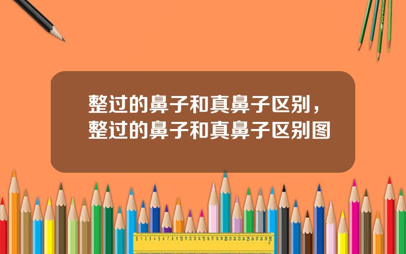 整过的鼻子和真鼻子区别，整过的鼻子和真鼻子区别图