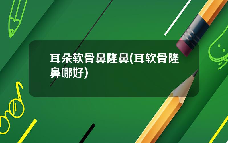 耳朵软骨鼻隆鼻(耳软骨隆鼻哪好)